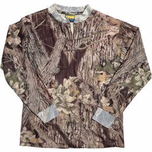 Sasquatch Woodland Camouflage Fleece Pullover Long Sleeve Large Multicolor